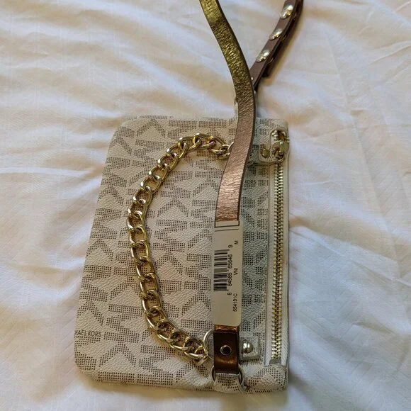 Michael Kors Fanny Pack Belt Bag 554131C Medium Vanilla - Picture 2 of 3